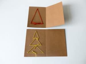 Spectacular Christmas Cards. Home-made embroidered cards. Look amazing and easy to make. Naive Christmas trees.