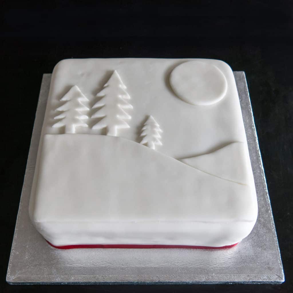 Beautifully simple. Gluten free, vegan decorated and iced Christmas cake or celebration cake. Ready to eat! Gluten Free, Vegan Christmas Cake - Decorate it