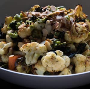 Roasted Winter Vegetables with Almonds and Olives