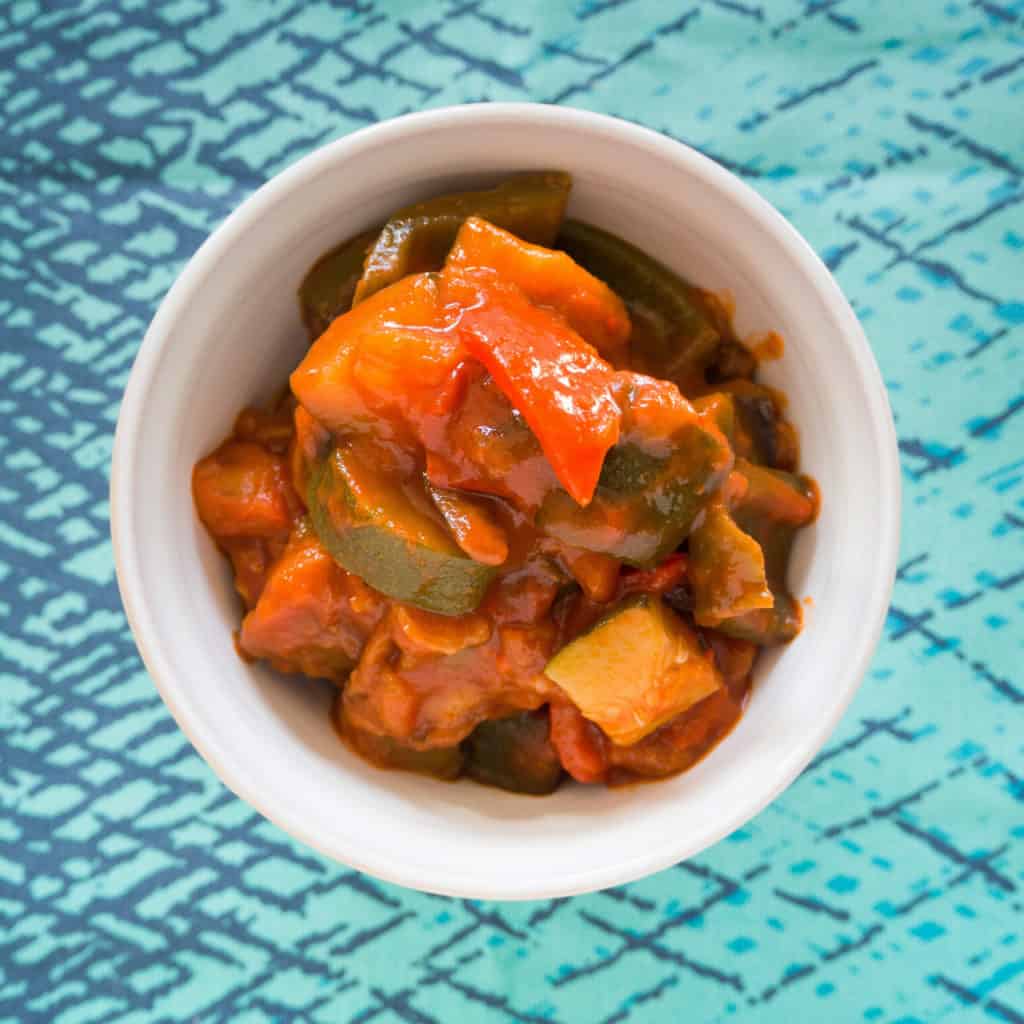 Ratatouille. Gluten-Free and Vegan and Low FODMAP. #GlutenFree #Vegan #GlutenFreeVegan. From #FriFran