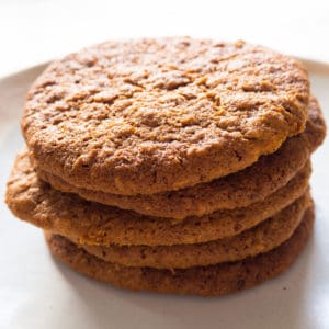 Crunchy Gluten-Free, Vegan, Ginger Oat Biscuits. From FriFran