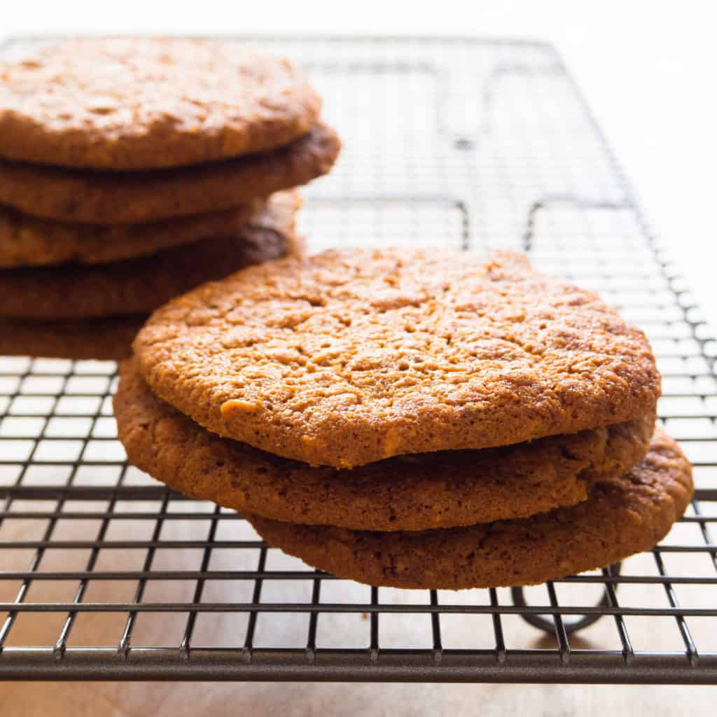 Crunchy Gluten-Free, Vegan Ginger Oat Biscuits Cooling