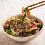 Sesame Noodles with Shitake Mushrooms and Pak Choi. Gluten-free | vegan | allergy friendly