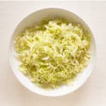 Gluten free, vegan sauerkraut - shredded cabbage