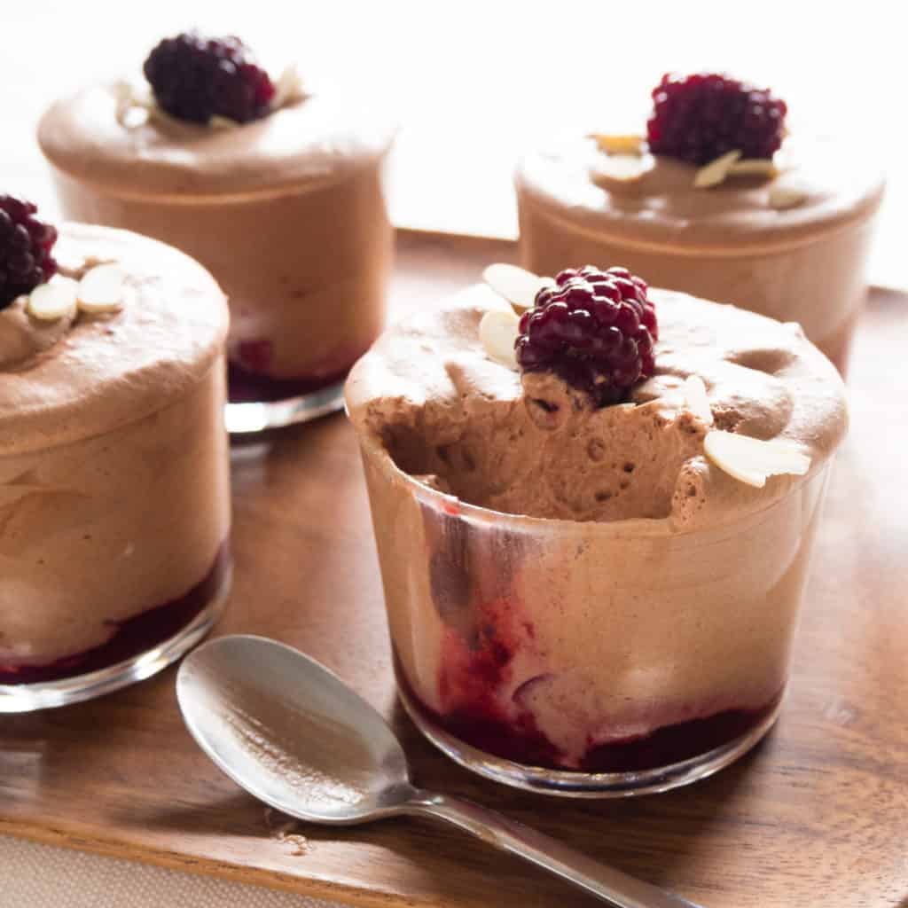 Gluten-Free, Vegan, Blackberry and Almond Chocolate Mousse. From FriFran