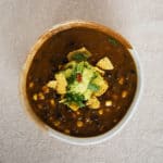 Mexican Black Bean Soup - ready to eat.