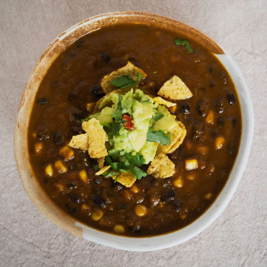 Mexican Black Bean Soup - ready to eat.