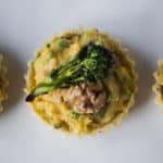 Gluten-free, vegan Purple Sprouting Broccoli and Walnut Tart