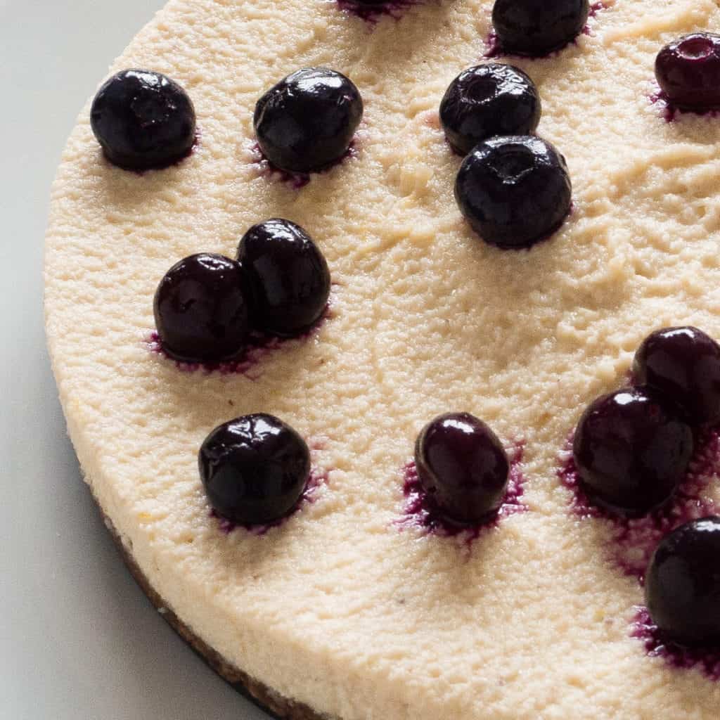 Gluten-Free, Vegan Lemon and Blueberry Cheesecake