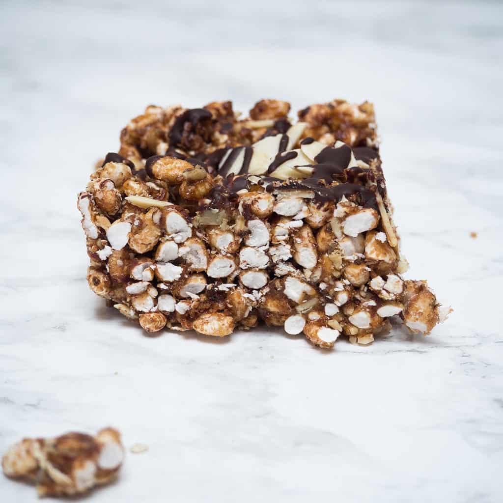 Gluten-Free, Vegan Peanut Butter And Chocolate Crispie Protein Bars. From FriFran