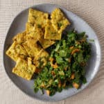Panelle With Spinach, Carrot, Caper and Lemon Salad - gluten-free, vegan