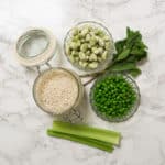 Rich And Creamy Broad Bean and Pea Risotto - gluten-free, vegan. Ingredients