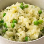 Rich And Creamy Broad Bean and Pea Risotto - gluten-free, vegan