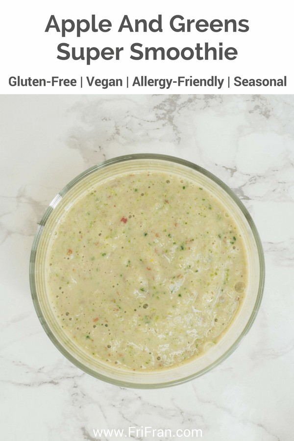 Apple And Greens Super Smoothie. #GlutenFree #Vegan. From #FriFran