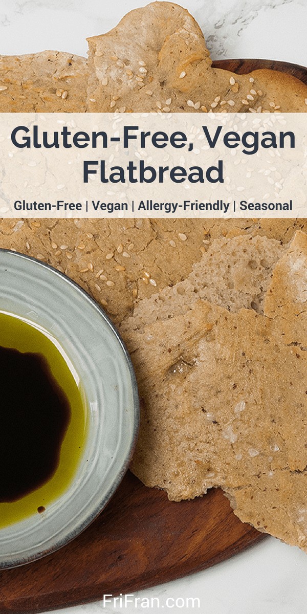 Gluten-Free, Vegan Flatbread. #GlutenFree #Vegan. From #FriFran