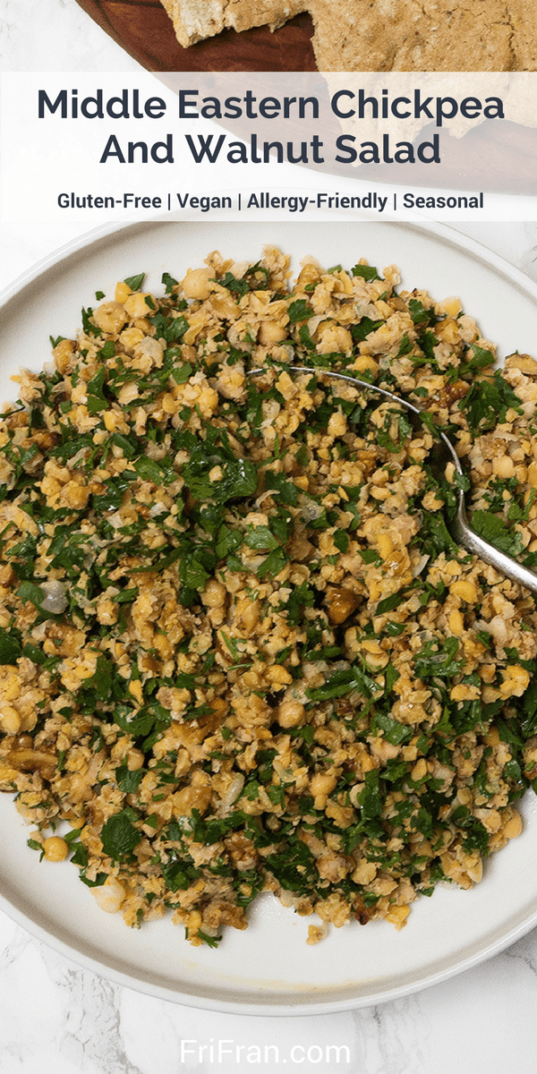 Middle Eastern Chickpea And Walnut Salad. #GlutenFree #Vegan. From #FriFran