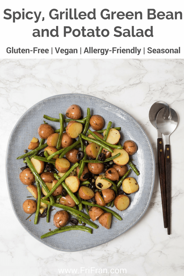 Spicy, Grilled Green Bean and Potato Salad. #GlutenFree #Vegan. From #FriFran