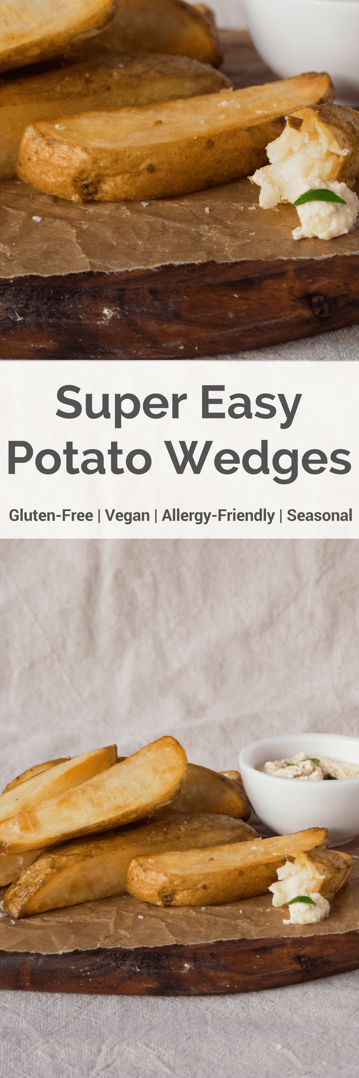 Super Easy Potato Wedges. Gluten-Free, vegan. FriFran