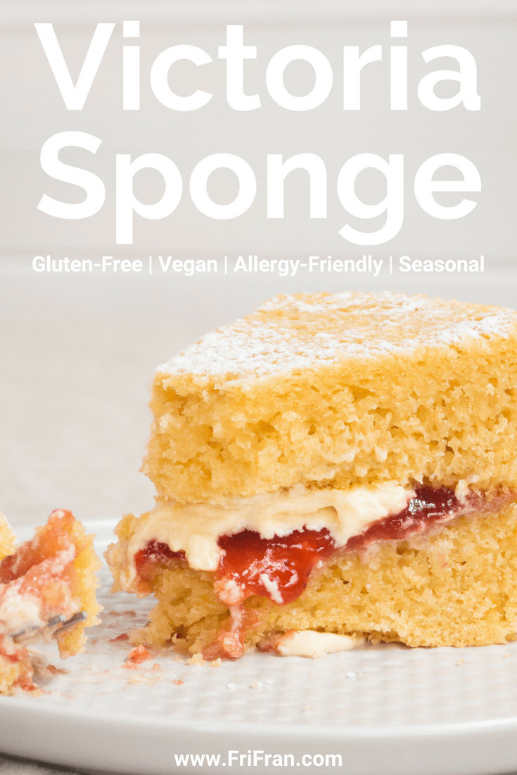 Gluten-Free Vegan Victoria Sponge. #GlutenFree #Vegan #GlutenFreeVegan. From #FriFran
