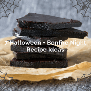 Seven Halloween and Bonfire Night Recipe Ideas. Gluten-free, vegan.