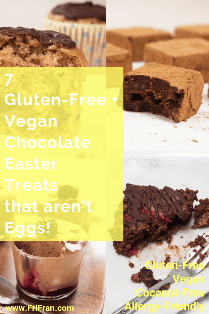 Seven (Gluten-Free + Vegan) Chocolate Easter Treats that aren't Eggs! #GlutenFree #Vegan #GlutenFreeVegan. From #FriFran